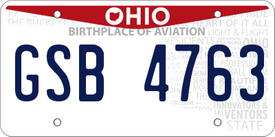 OH license plate GSB4763