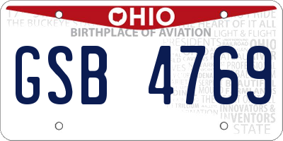 OH license plate GSB4769