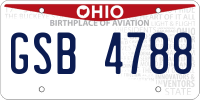 OH license plate GSB4788