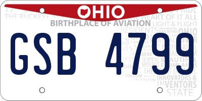 OH license plate GSB4799