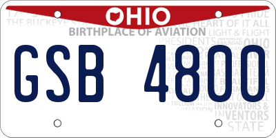 OH license plate GSB4800