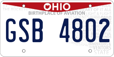 OH license plate GSB4802