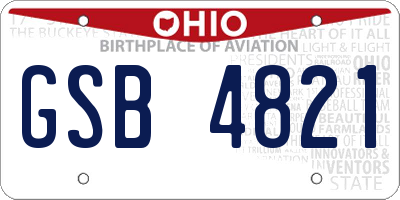 OH license plate GSB4821