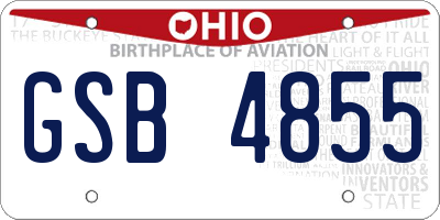 OH license plate GSB4855