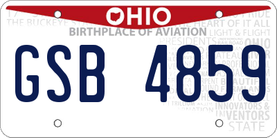 OH license plate GSB4859