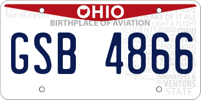 OH license plate GSB4866