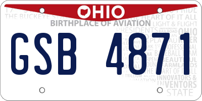 OH license plate GSB4871