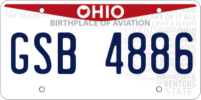 OH license plate GSB4886