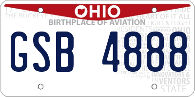 OH license plate GSB4888