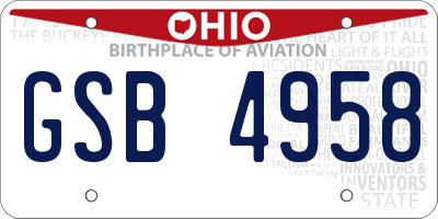 OH license plate GSB4958