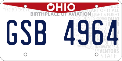 OH license plate GSB4964