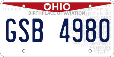OH license plate GSB4980