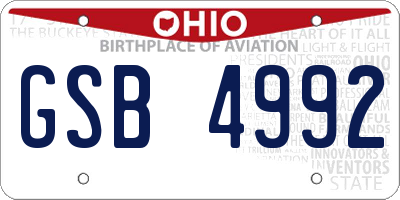 OH license plate GSB4992