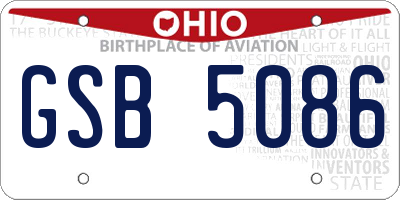 OH license plate GSB5086