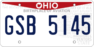 OH license plate GSB5145