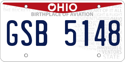 OH license plate GSB5148