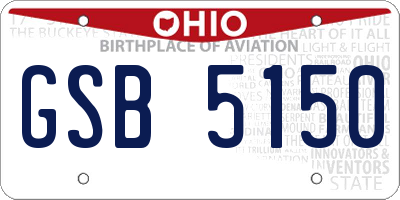 OH license plate GSB5150