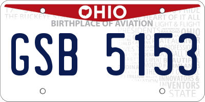 OH license plate GSB5153