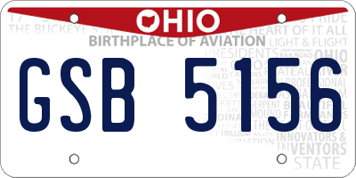 OH license plate GSB5156