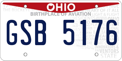 OH license plate GSB5176