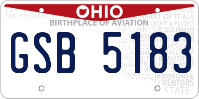 OH license plate GSB5183