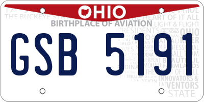 OH license plate GSB5191