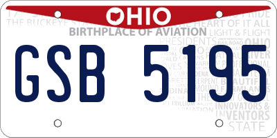 OH license plate GSB5195