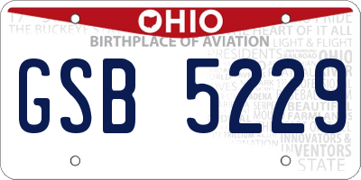 OH license plate GSB5229