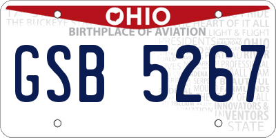 OH license plate GSB5267