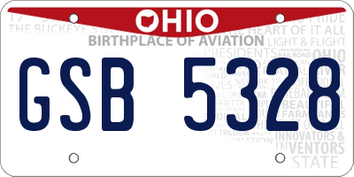 OH license plate GSB5328