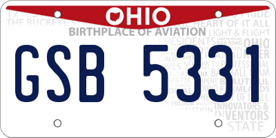 OH license plate GSB5331