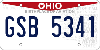 OH license plate GSB5341