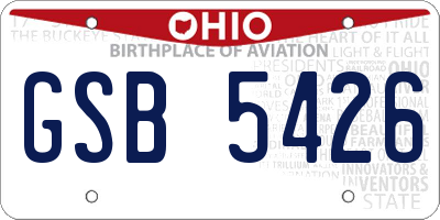OH license plate GSB5426