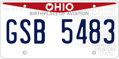 OH license plate GSB5483