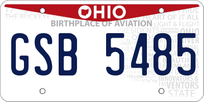 OH license plate GSB5485