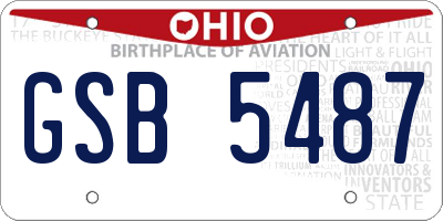 OH license plate GSB5487