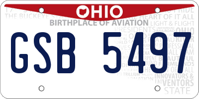 OH license plate GSB5497