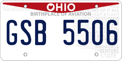 OH license plate GSB5506