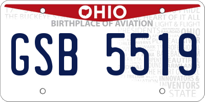 OH license plate GSB5519