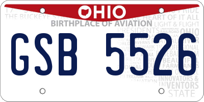 OH license plate GSB5526