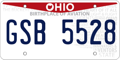 OH license plate GSB5528