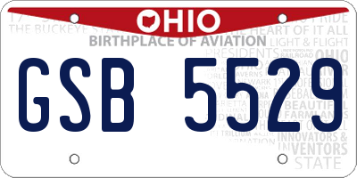 OH license plate GSB5529