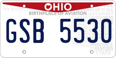 OH license plate GSB5530