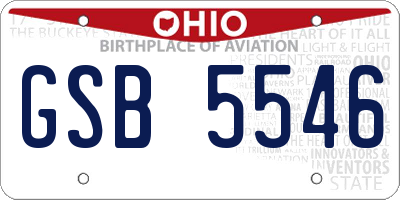 OH license plate GSB5546