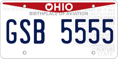 OH license plate GSB5555