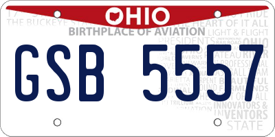 OH license plate GSB5557