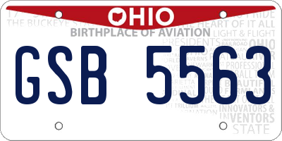 OH license plate GSB5563