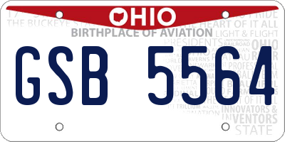OH license plate GSB5564