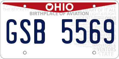 OH license plate GSB5569