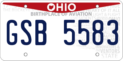 OH license plate GSB5583